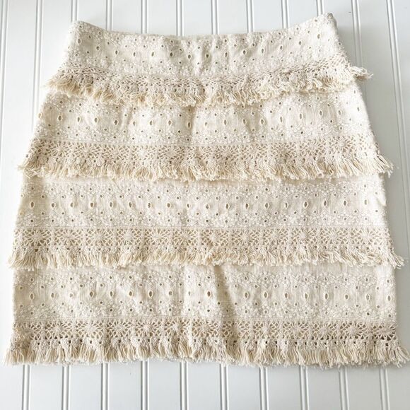 Anthropologie HD in Paris Fringe Skirt - Size 4 - Picture 2 of 6